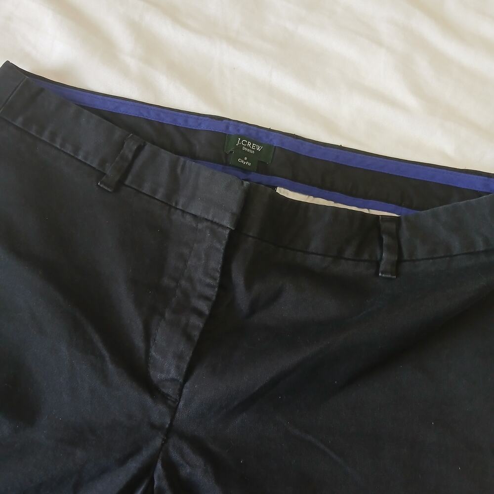 J. Crew stretch cotton CityFit Pants size 8 Black - Picture 3 of 16